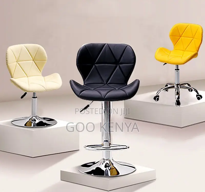 Home Bar Stool; Swivel Leather Counter Stool With Adjustable Height