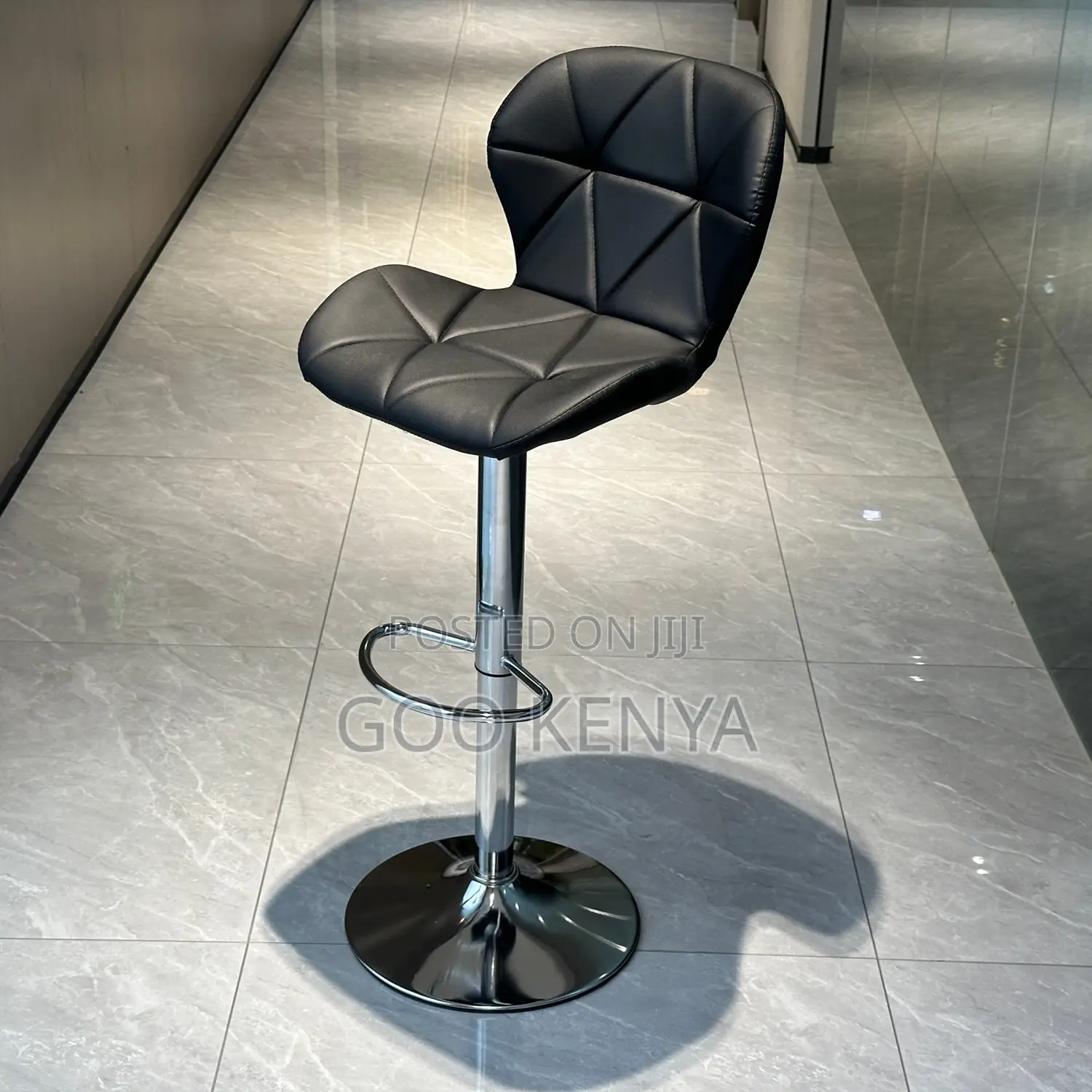 Home Bar Stool; Swivel Leather Counter Stool With Adjustable Height