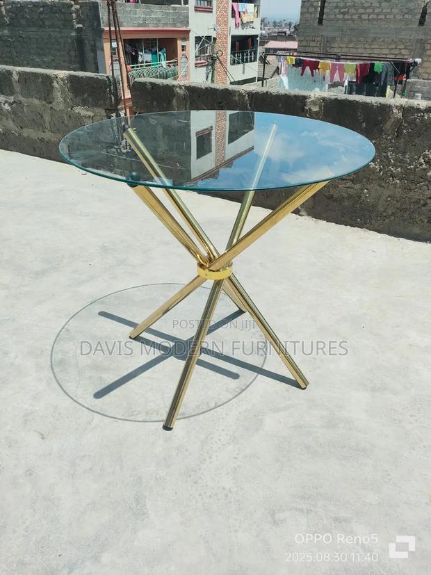 Modern Round Glass Coffee Table - main view