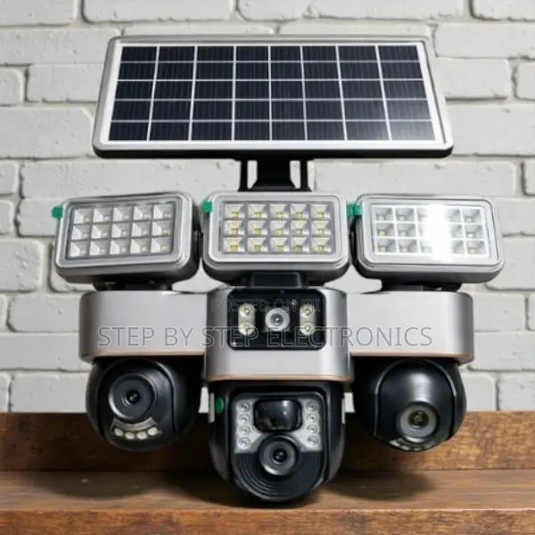Video Playback Support 12mp 4g PTZ 3 Lens Camera With Solar Floodlight