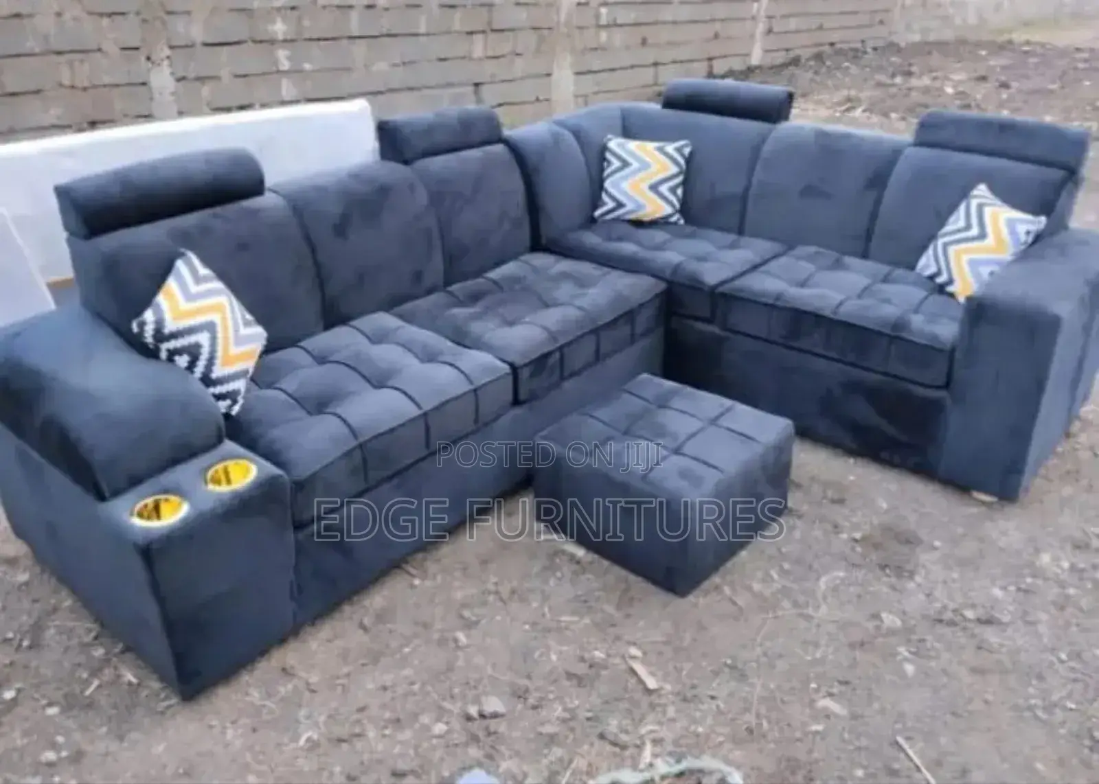 Dark Grey 6seater L Shaped Sofs