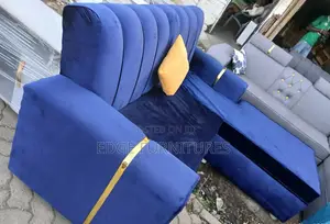 Blue Mini L Shaped Sofa Set for Sale