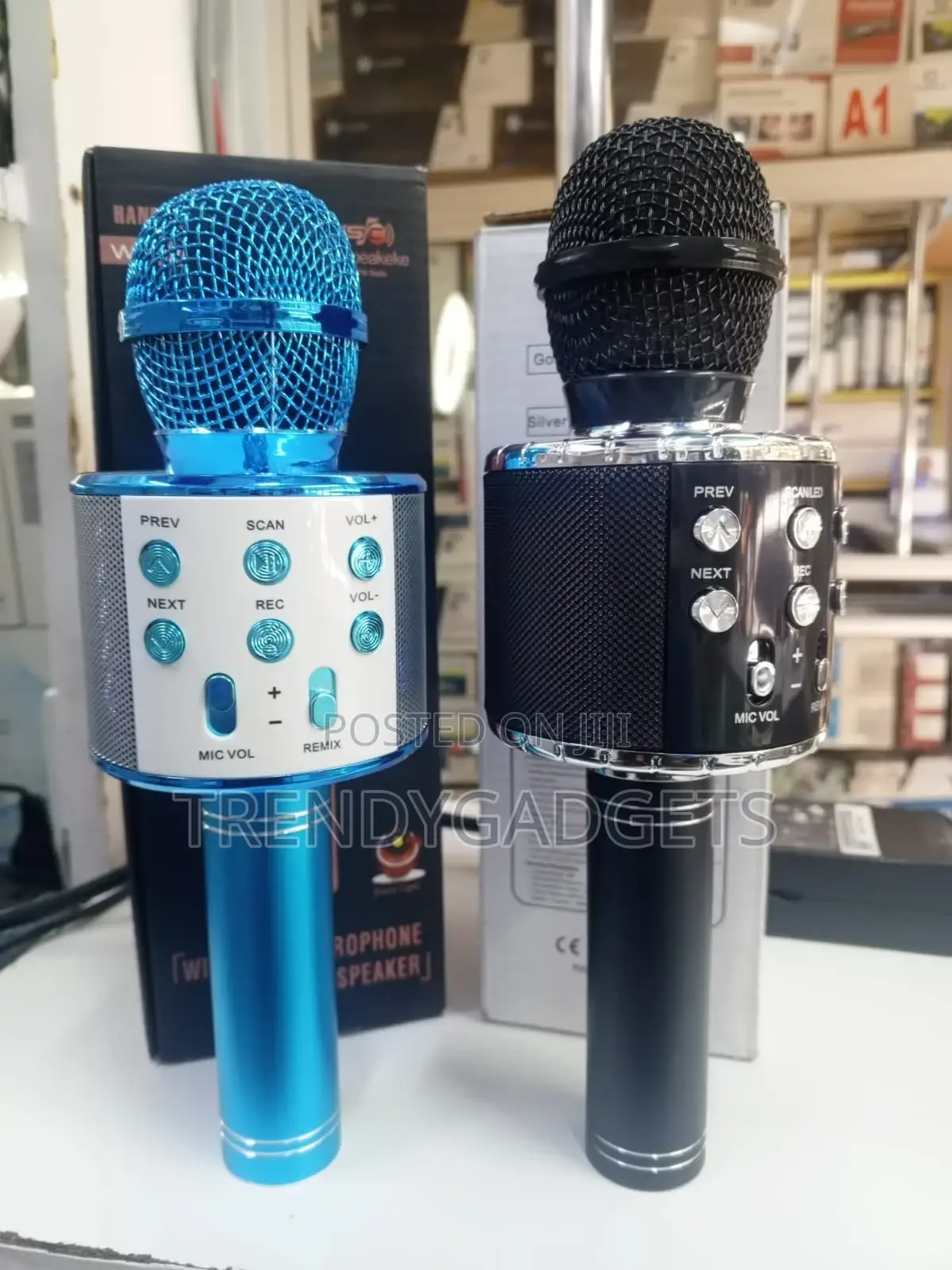 Ws-858l KTV Karaoke Mic With Led Lights Speaker