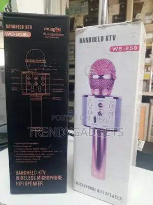Ws-858l KTV Karaoke Mic With Led Lights Speaker