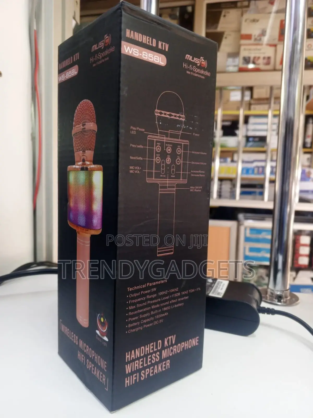 Ws-858l KTV Karaoke Mic With Led Lights Speaker