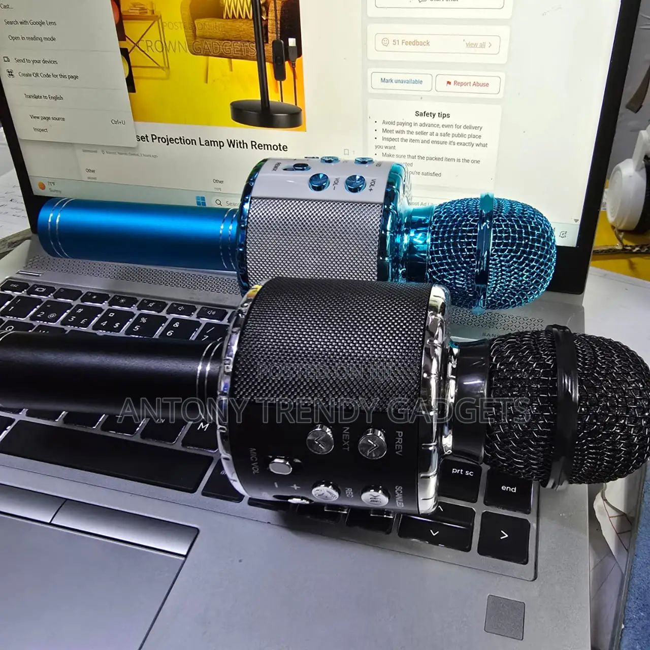 Ws-858l Wireless KTV Mic Speaker With Disco Lights
