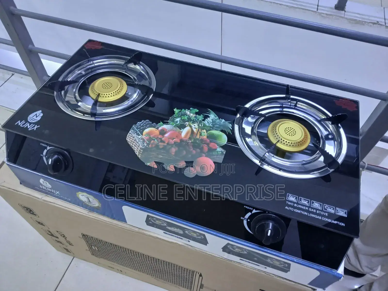 Nunix 2-Burner Table Glass Top Gas Cooke
