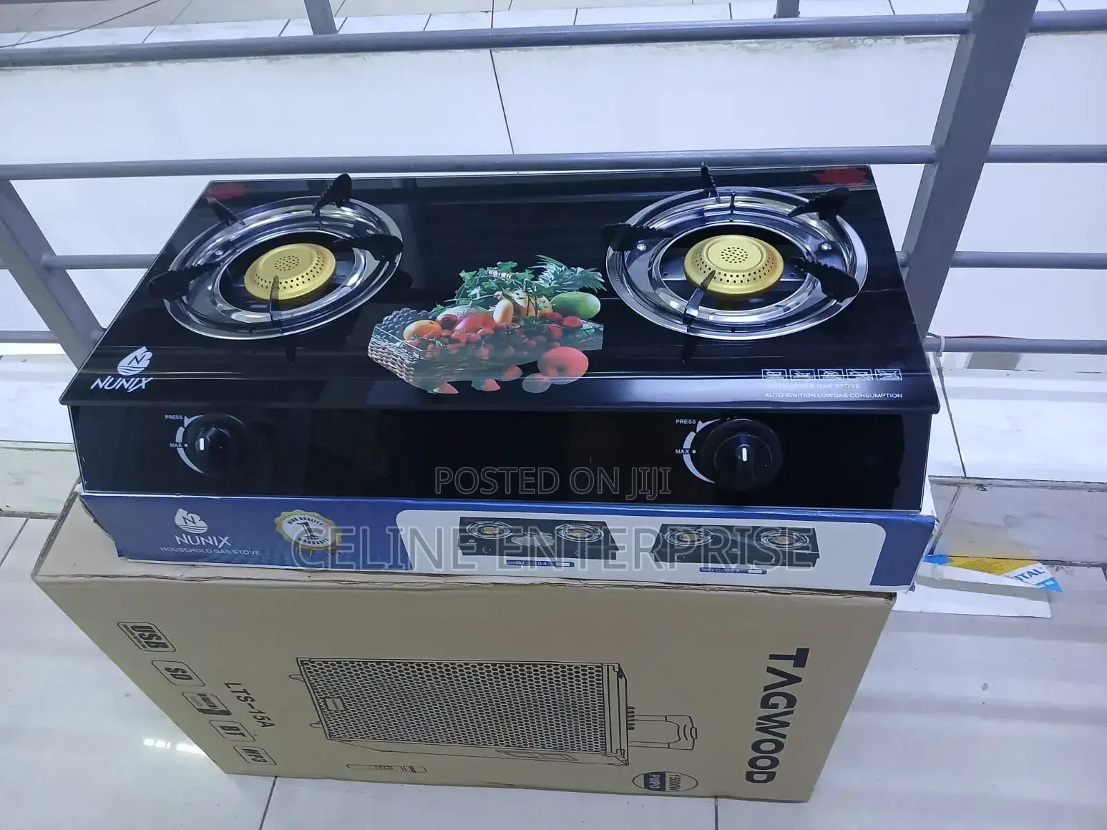 Nunix 2-Burner Table Glass Top Gas Cooke