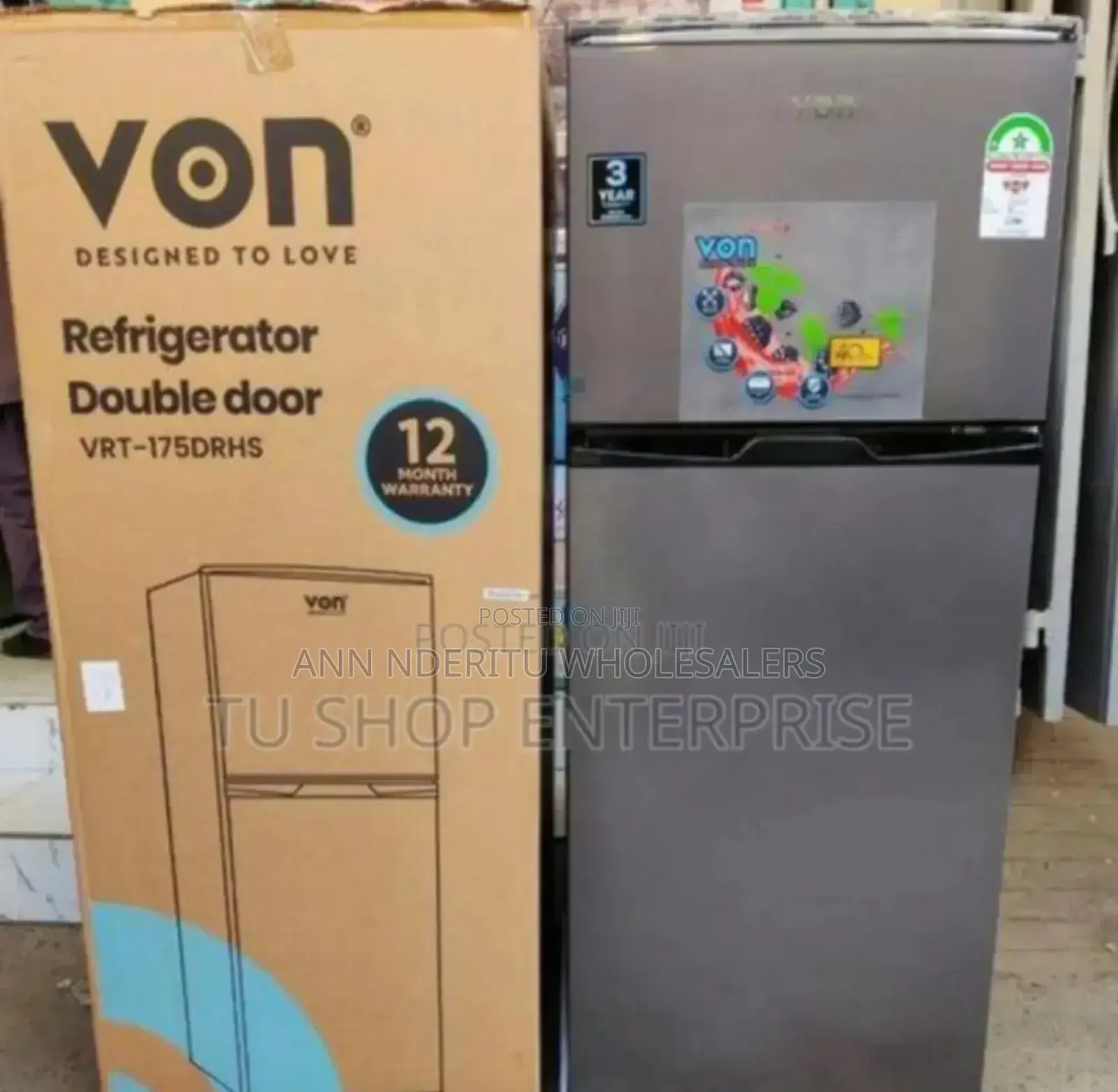 Colour Grey Von. Von 175l Fridges