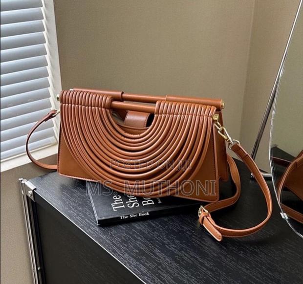 Ladies Leather Structured Shoulder Bag - main view