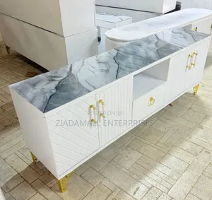 Premium 6 Ft Entertainment Unit With Marble Top