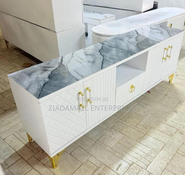 Premium 6 Ft Entertainment Unit With Marble Top