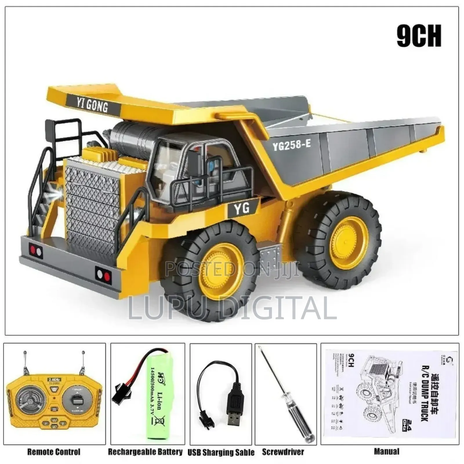 9 Channel Rc Dump Truck 2.4ghz Remote Control