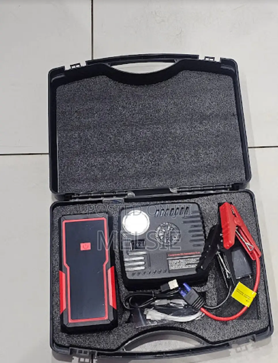 Car Jump Starter With Air Compressor Pump Emergency Power Bank