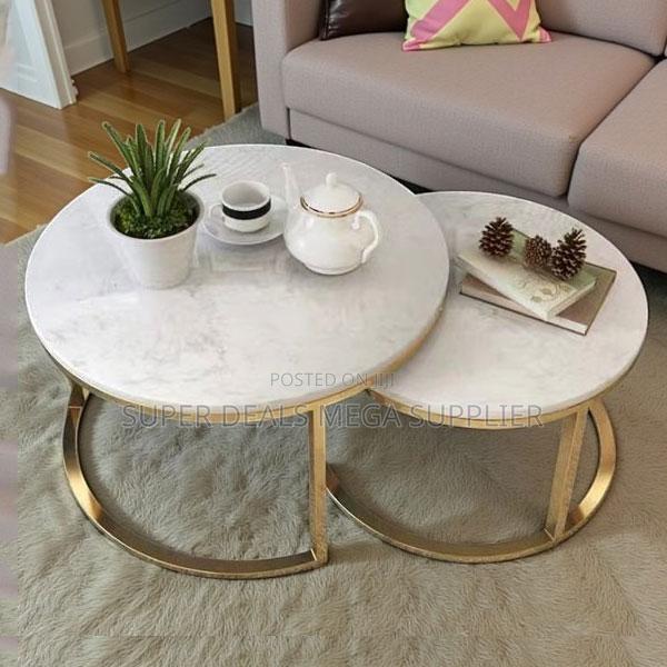 Elegant Marble Round Coffee Table Set for Modern Living Rooms