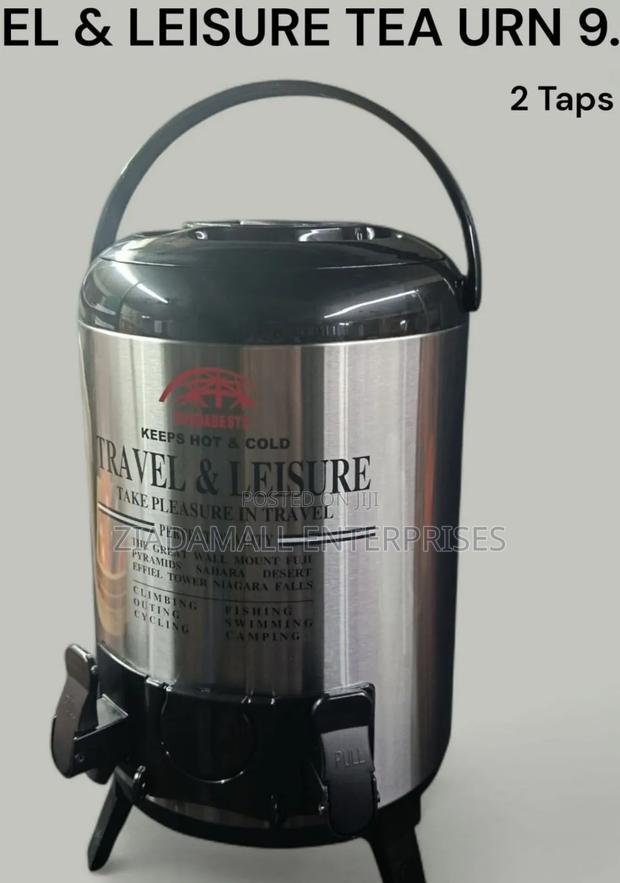 Travel Leisure Stainless Steel Tea Urn – 9.5 Litres Double Tap Design