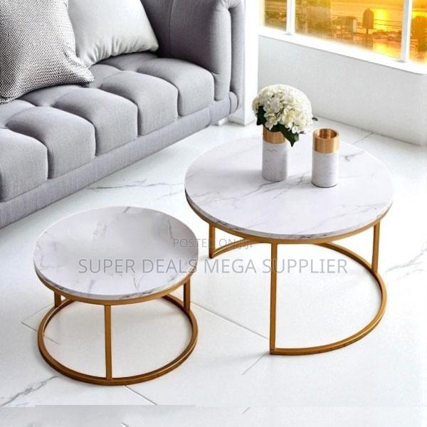 Elegant Dual Round Marble Coffee Table Set for Stylish Spaces
