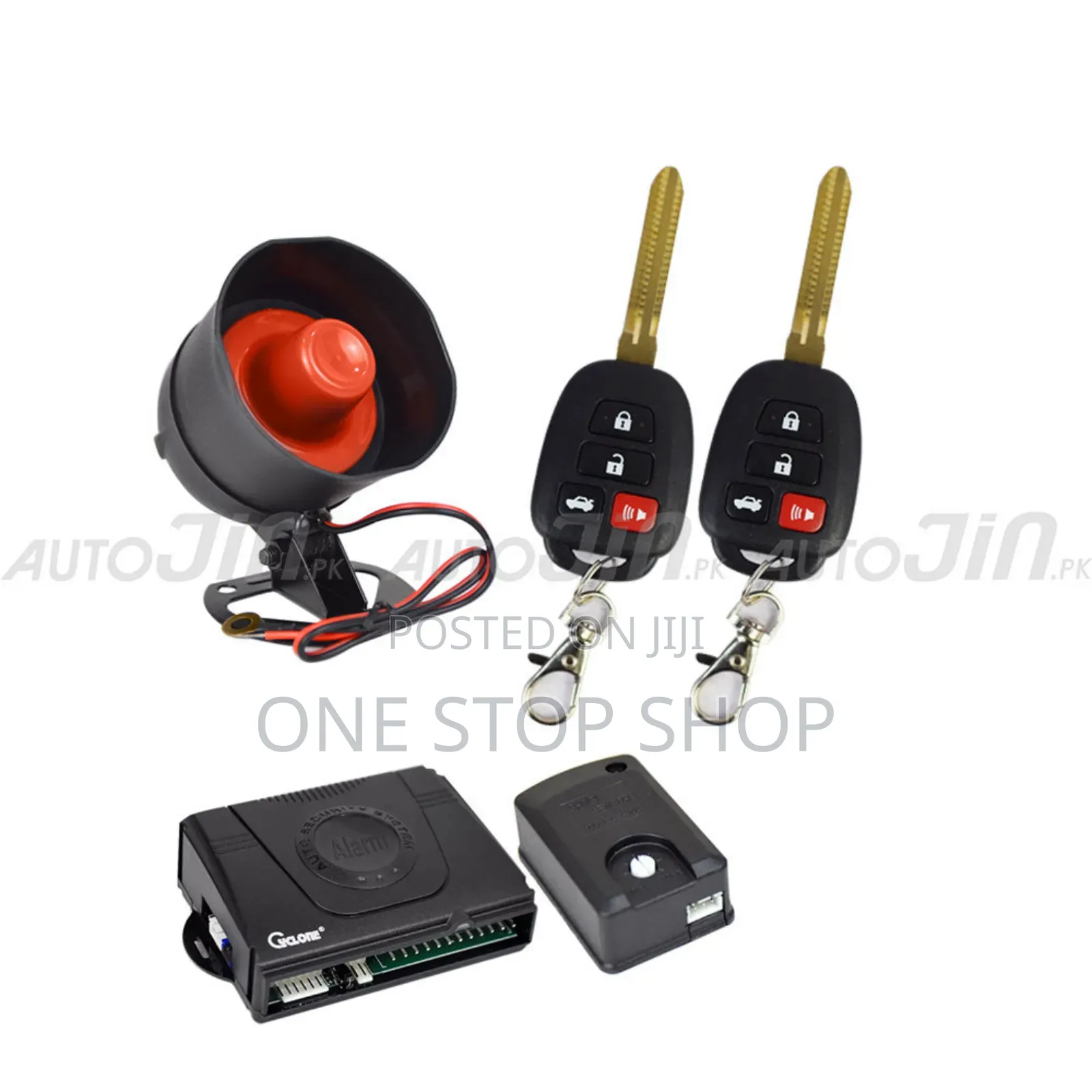 Afritech Car Alarm With Engine Immobilizer and Flip Remote Keys