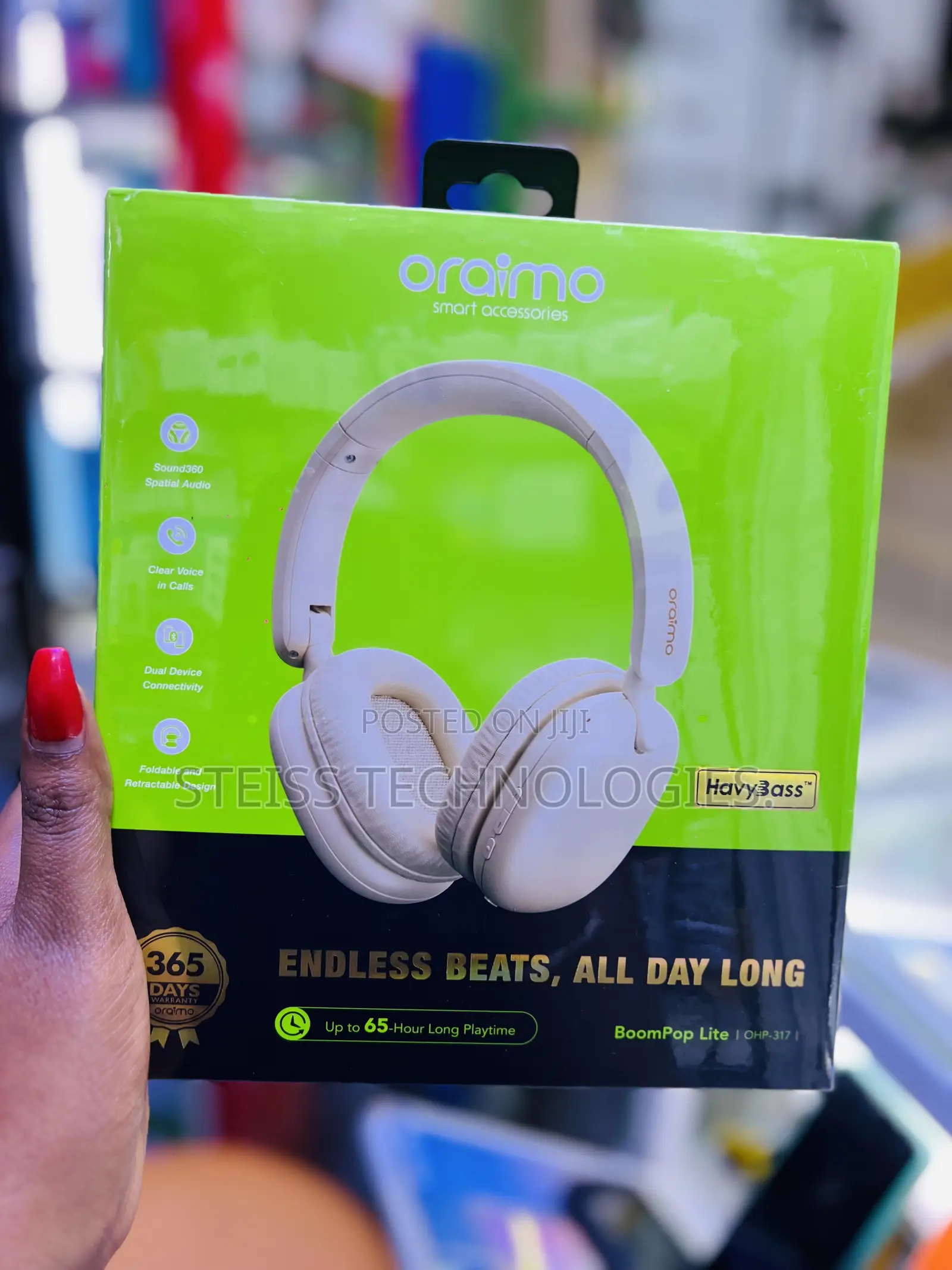 Oraimo White Wireless Headphones