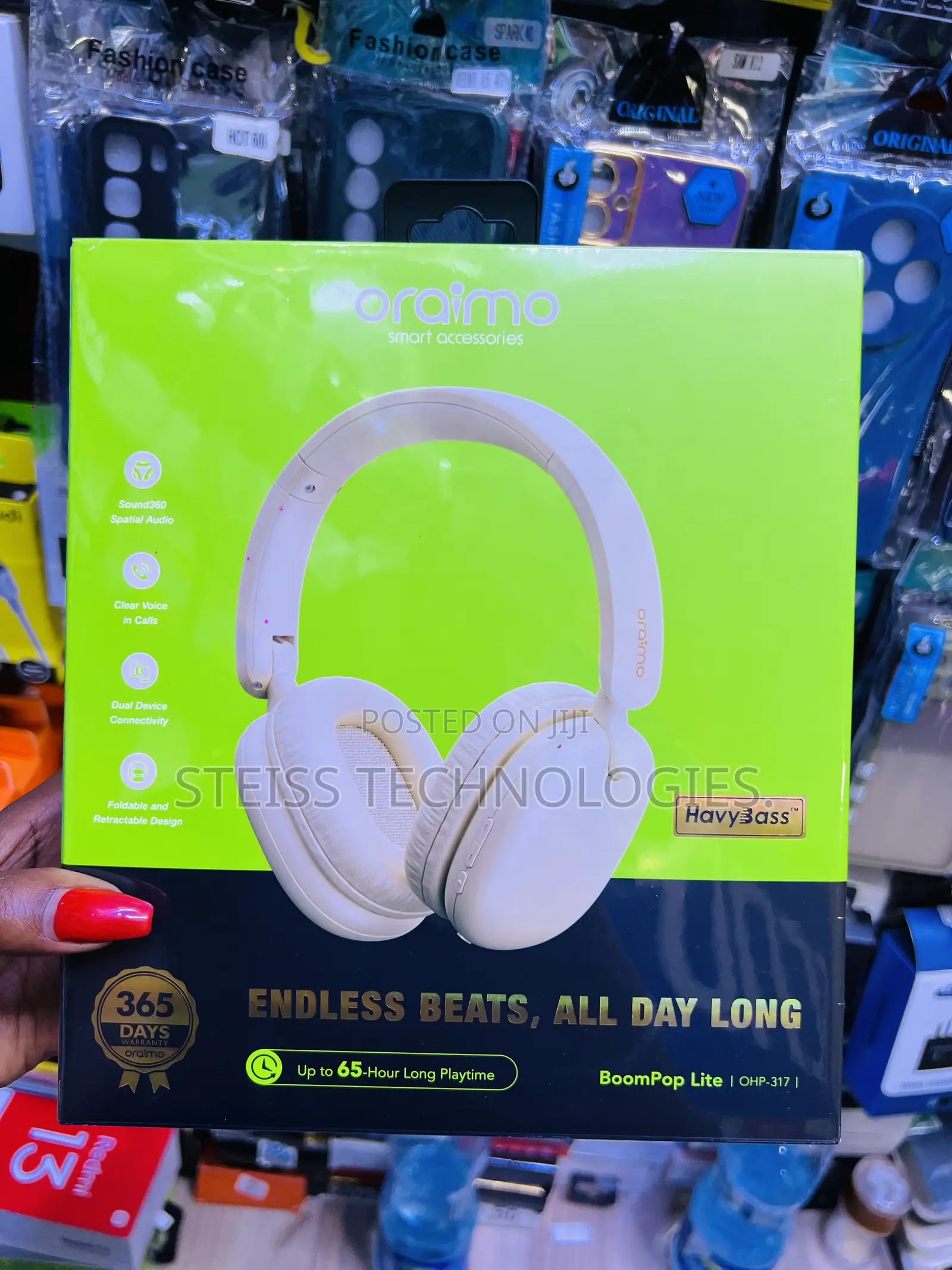 Oraimo White Wireless Headphones