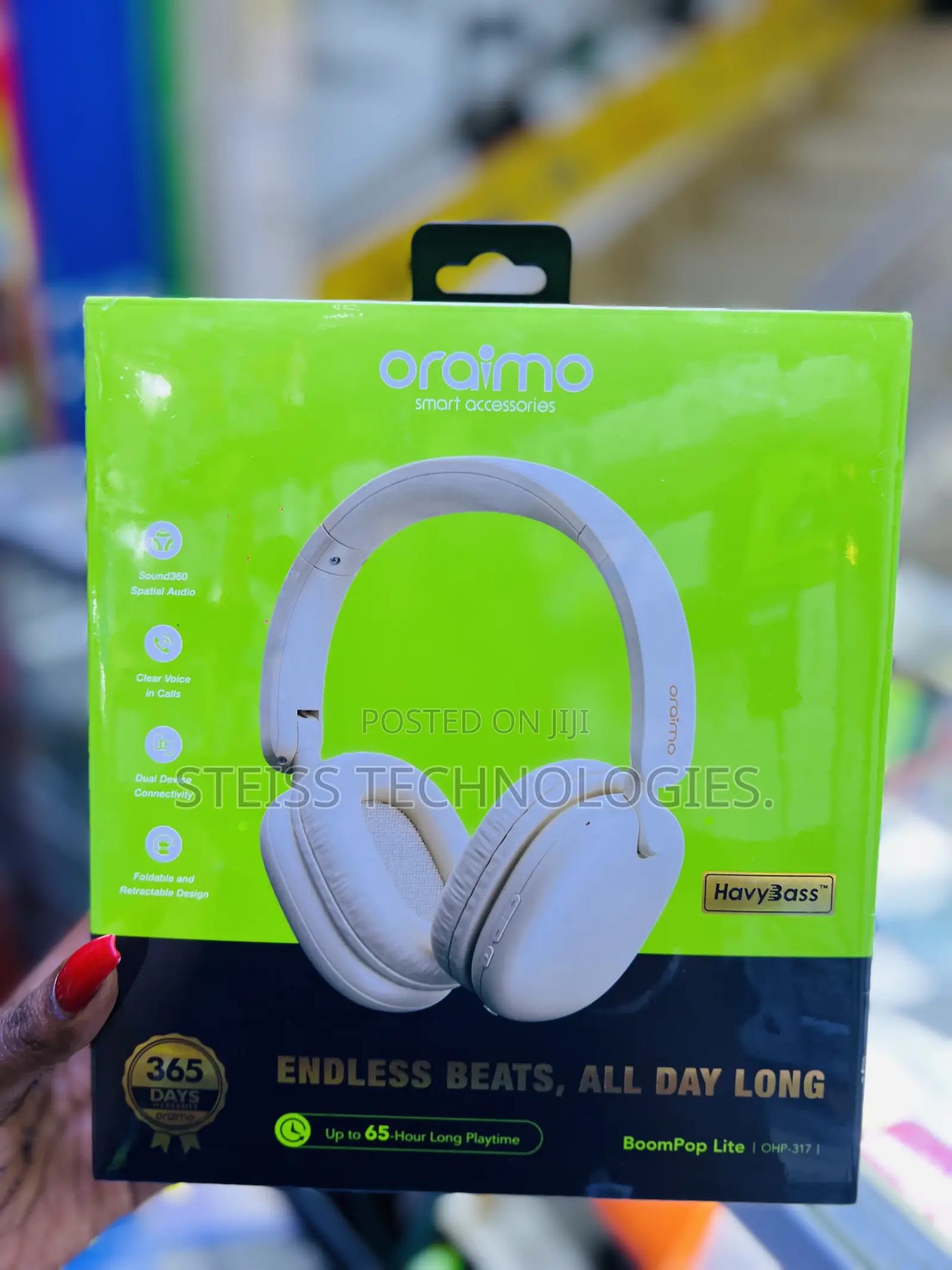 Oraimo White Wireless Headphones