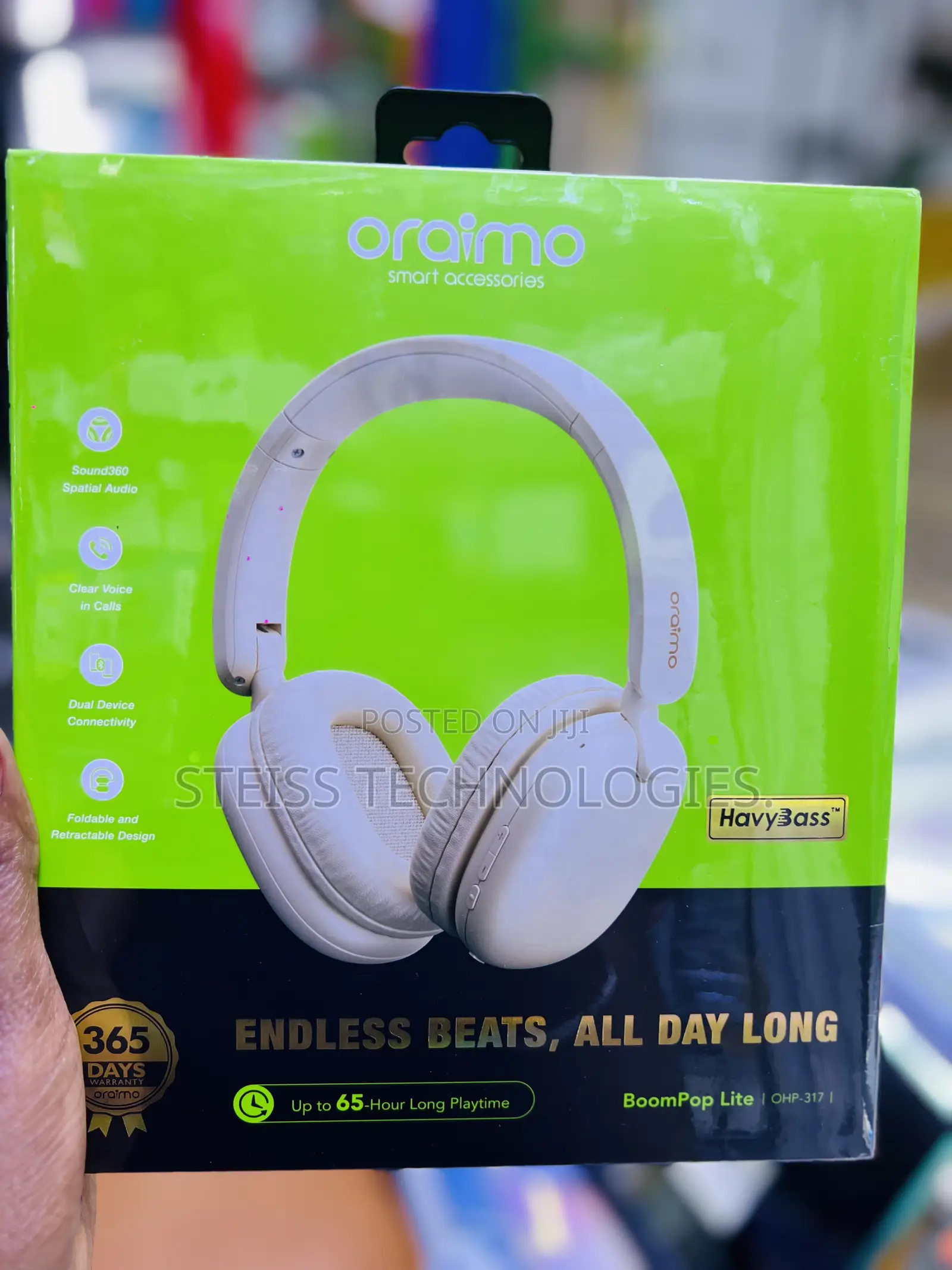 Oraimo White Wireless Headphones