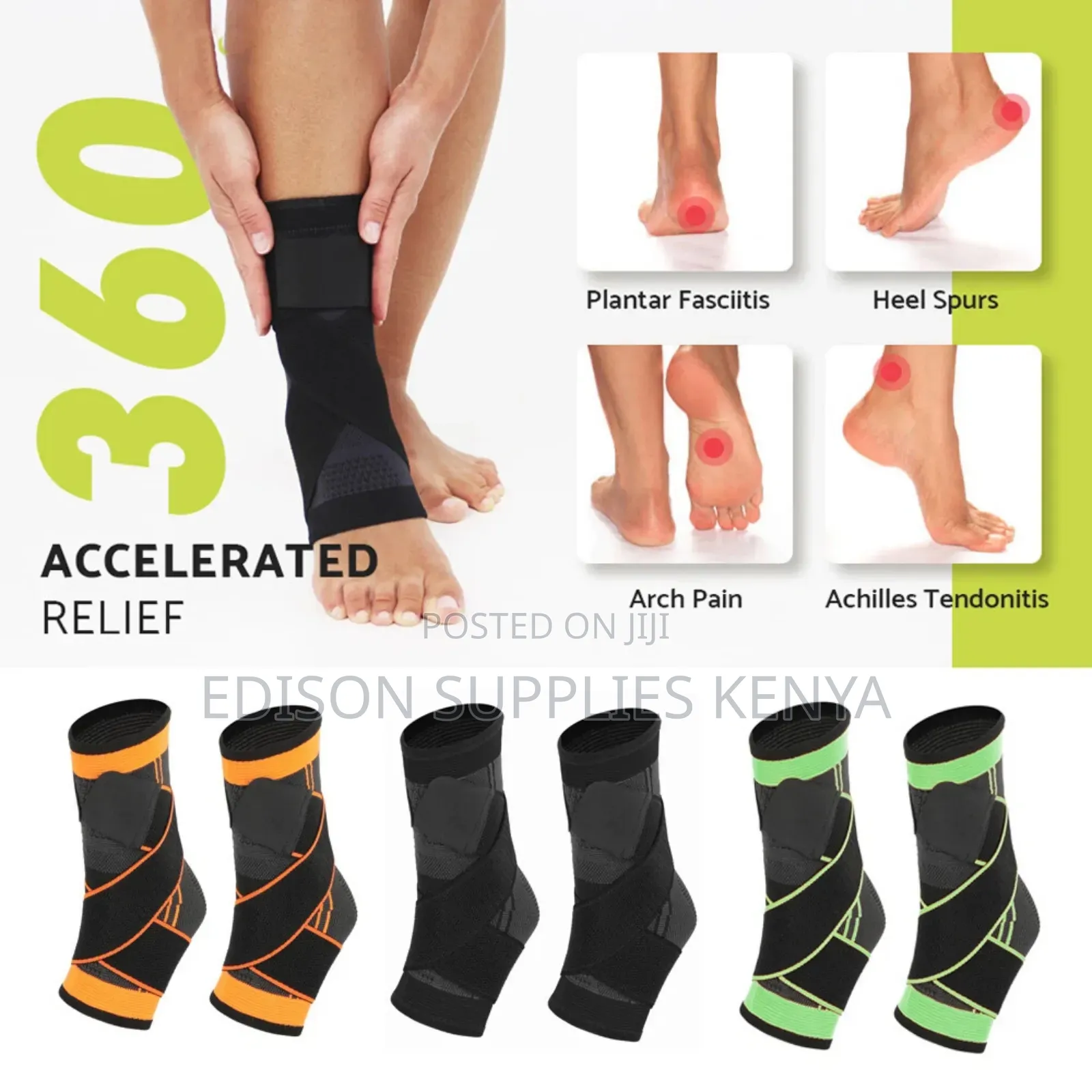 Ankle Brace, Compression Sleeve, Sports Ankle Brace, Pain Relief Wrap