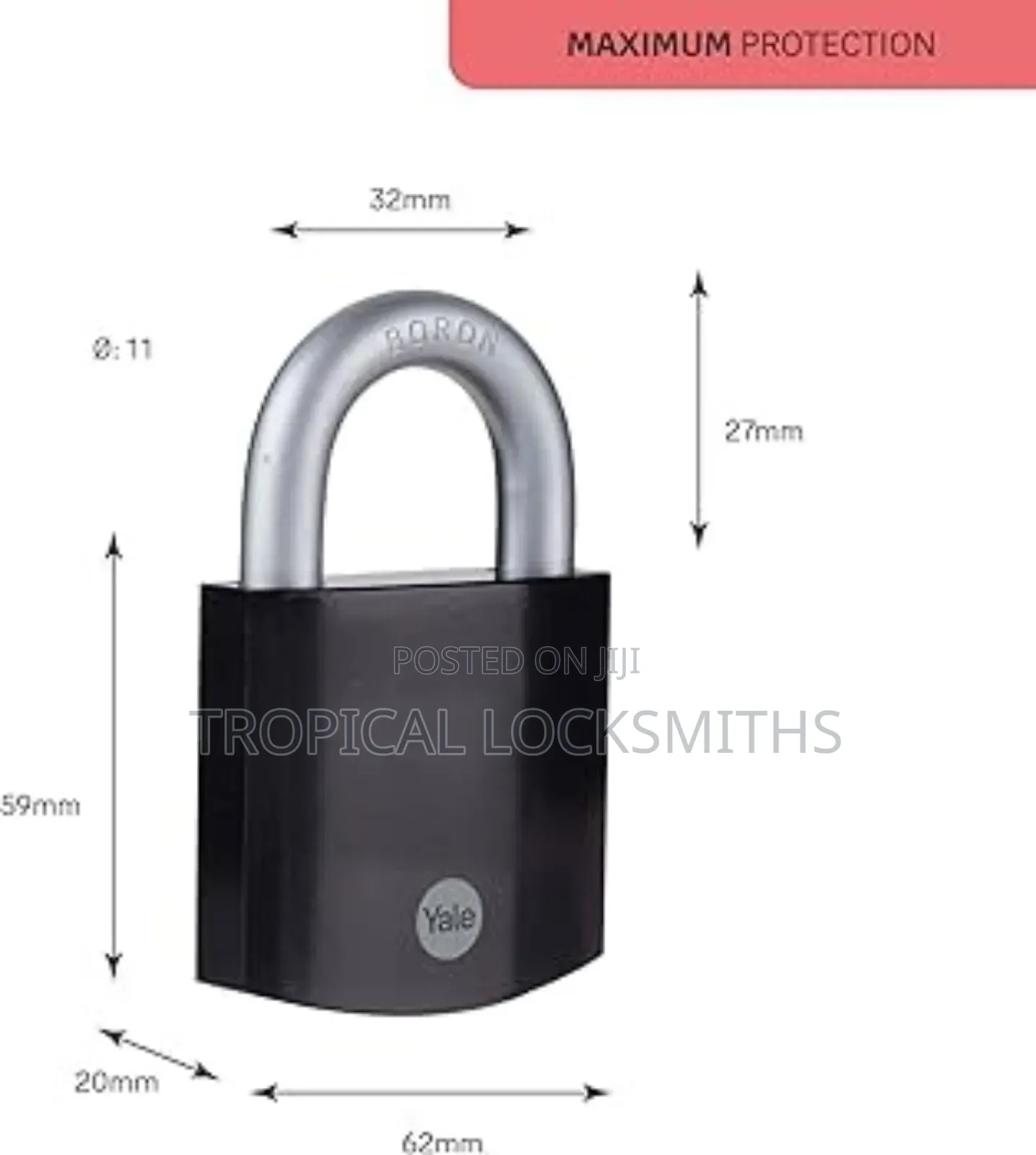Yale Boron Padlock (62mm)