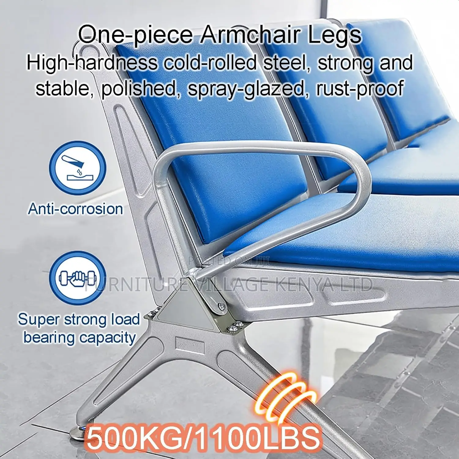 3 Seater Office Reception Bench