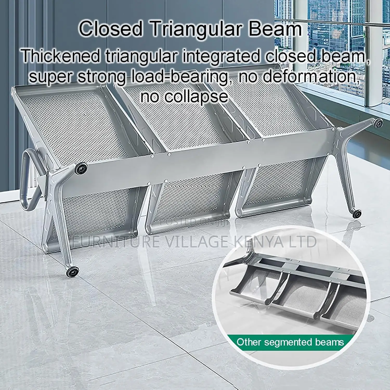 3 Seater Office Reception Bench