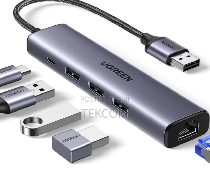 Ugreen Usb3.0 To 3×Usb3.0 +Rj45 (1000m) Ethernet Adapter Type-c