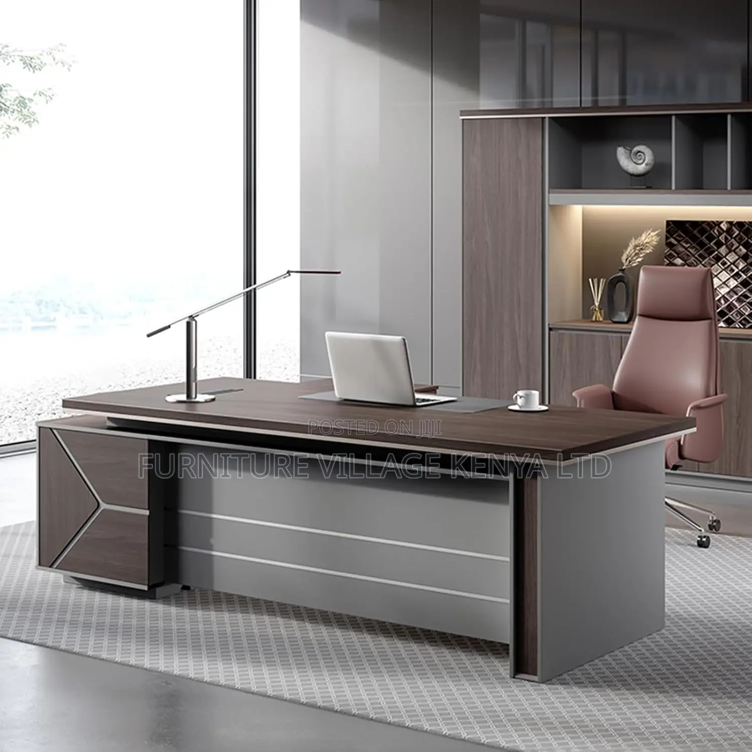 Modern L-shaped Executive Office Desk - 2400mm