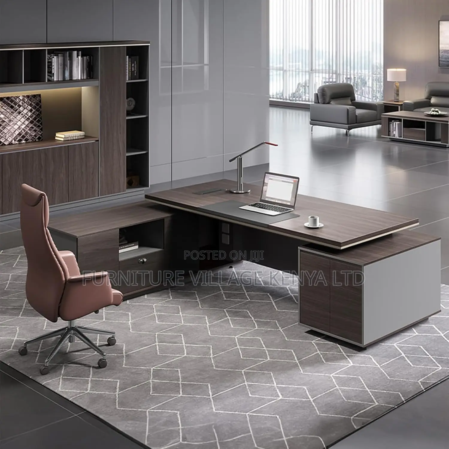 Modern L-shaped Executive Office Desk - 2400mm
