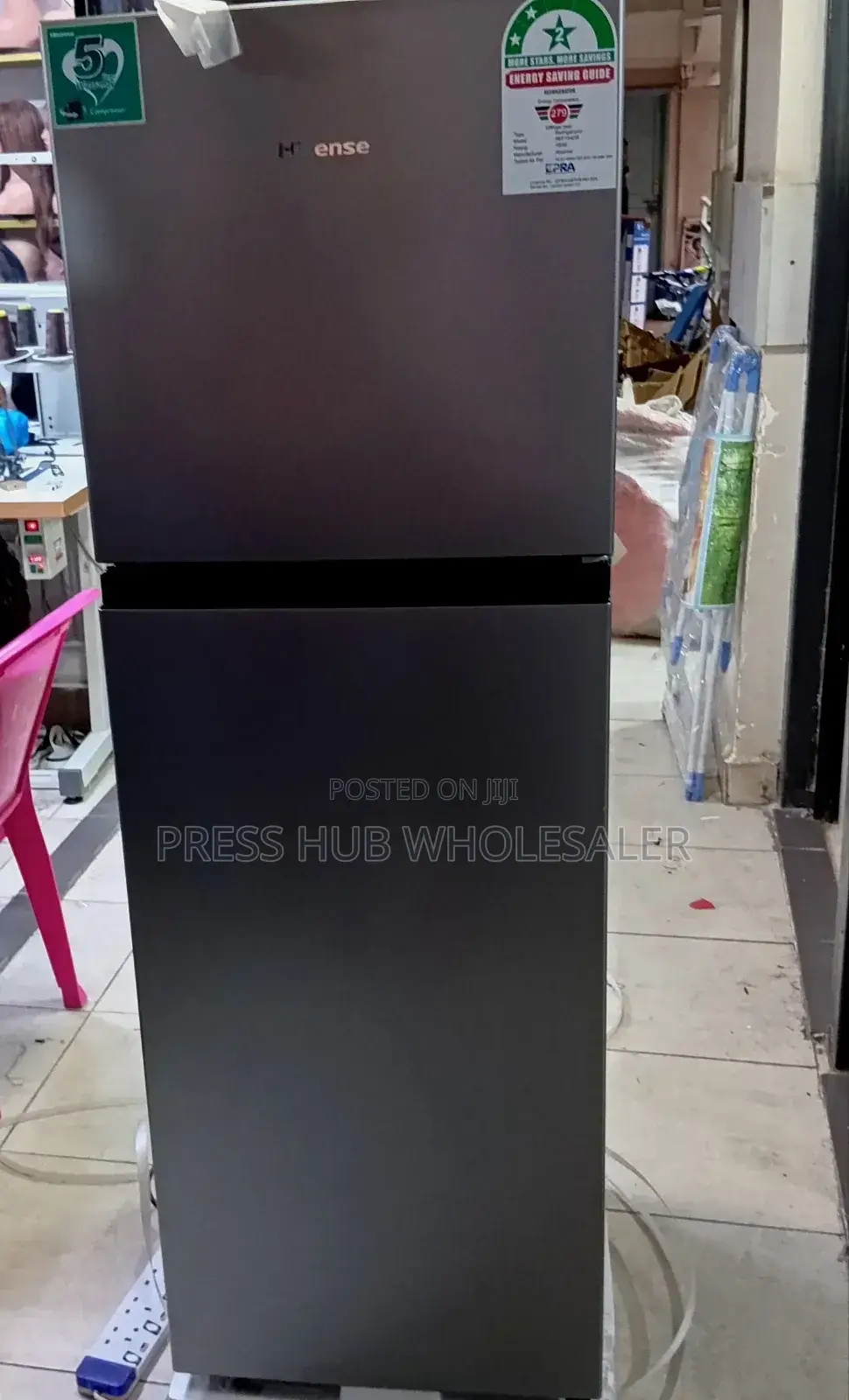 Silver Hisense 154l Double-Door Refrigerator (Model Ref154dr).