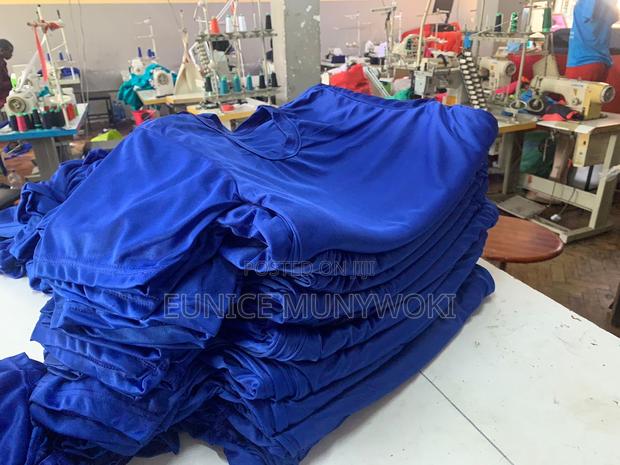 Royal Blue Polyester Tshirts Plain