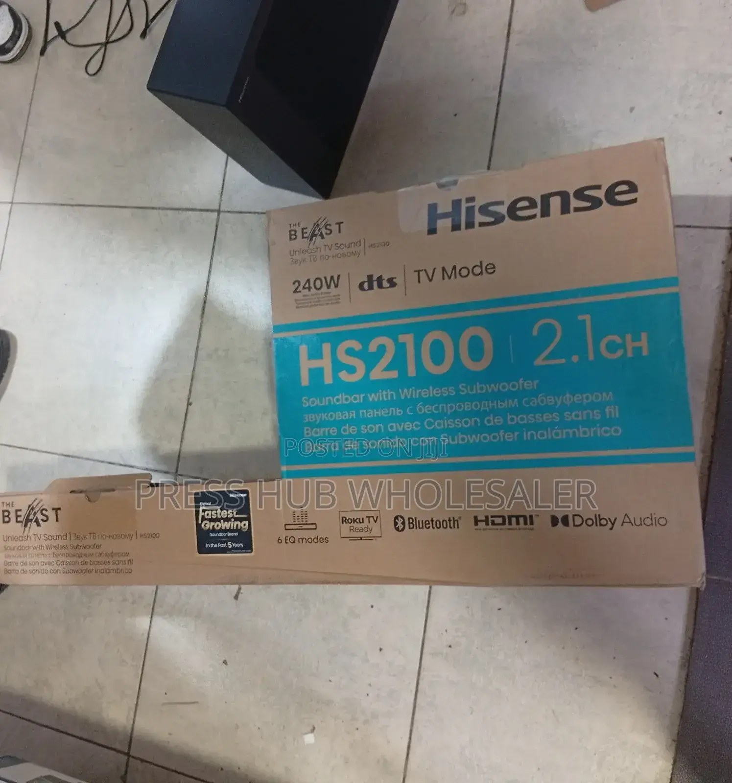 Hisense Hs2100 2.1ch Soundbar With a Wireless Subwoofer**