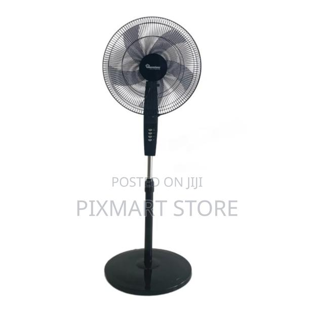 Ramtons Rm572 Black Standing Fan – 3-Speed Cooling With Econo Design