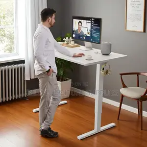 White Height Adjustable Table