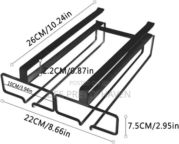 Non Perforated Inverted Iron Hanging High Footed Red Wine Cup Holder - thumbnail 2