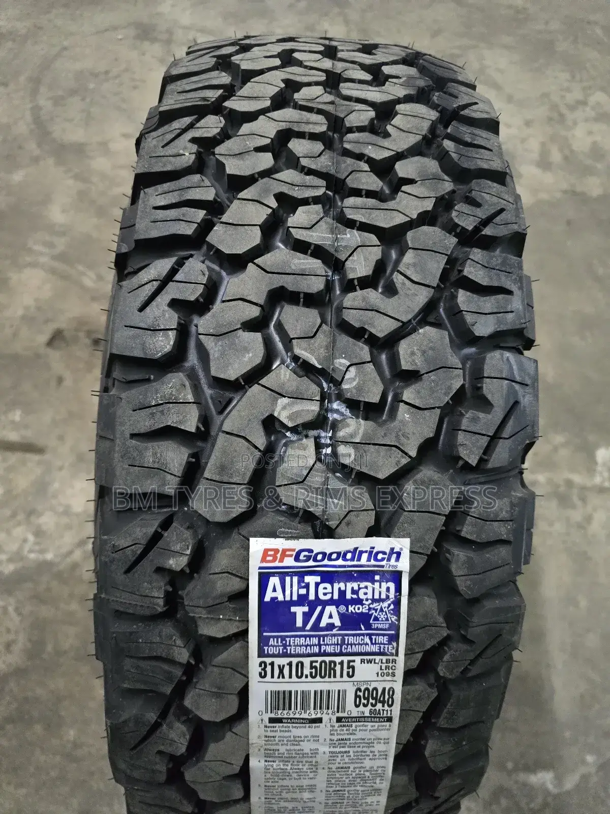 31x10.50r15 Bf Goodrich Tyres(All Terrein)