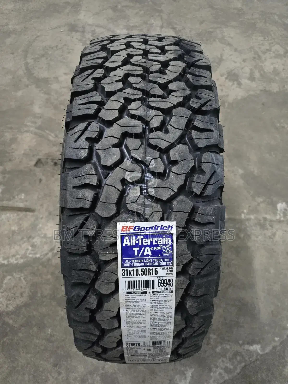 31x10.50r15 Bf Goodrich Tyres(All Terrein)