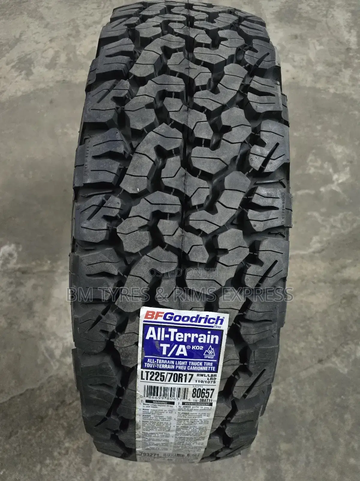 225 /70 R17 Bf Goodrich Tyres (All Terrein)
