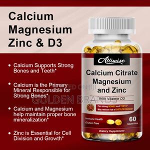 Calcium Magnesium Zinc + D3 for Strong Bones, Nerves Blood Pressure