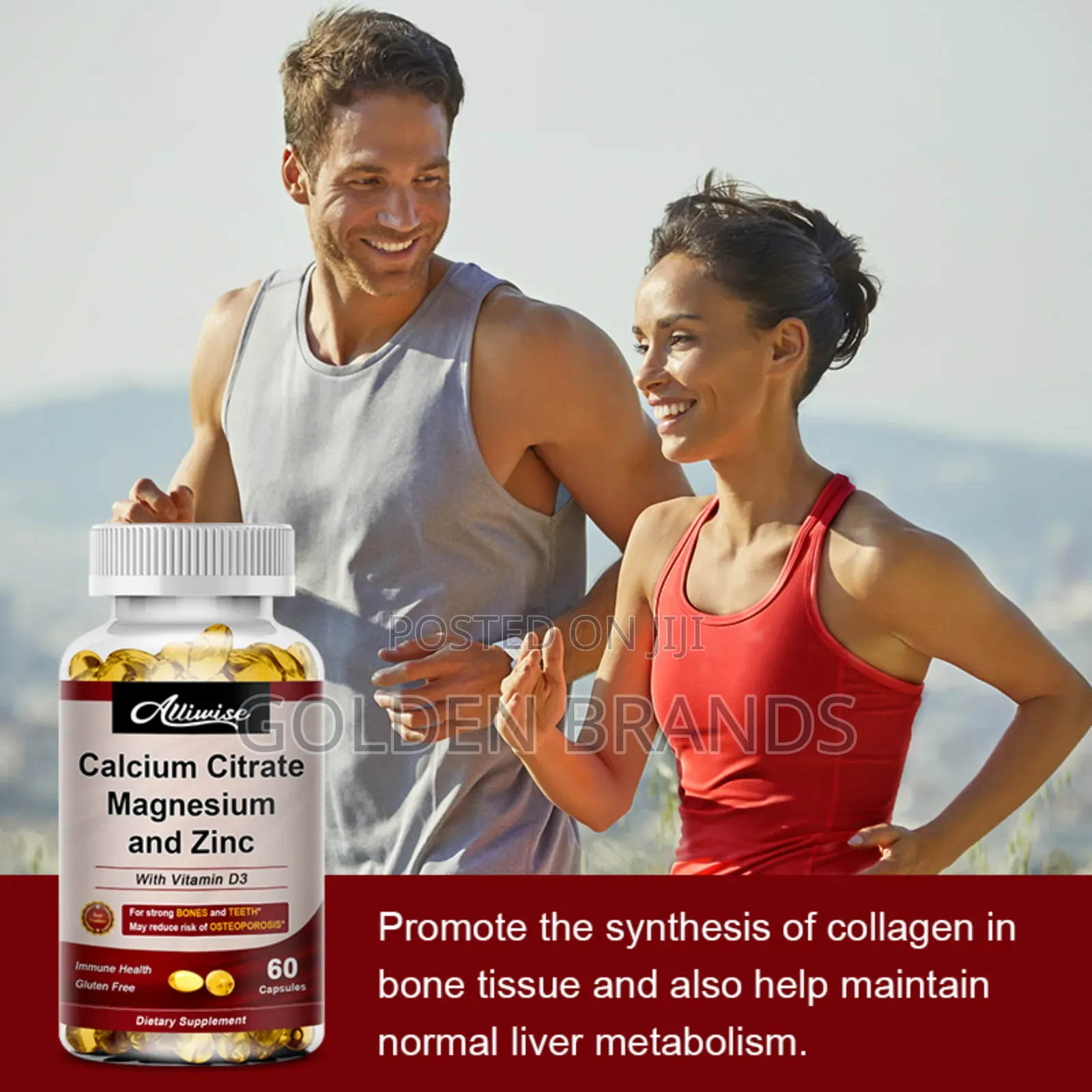 Calcium Magnesium Zinc + D3 for Strong Bones, Nerves Blood Pressure