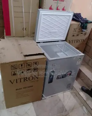 Colour Grey. Affordable Vitron 100litres Freezer