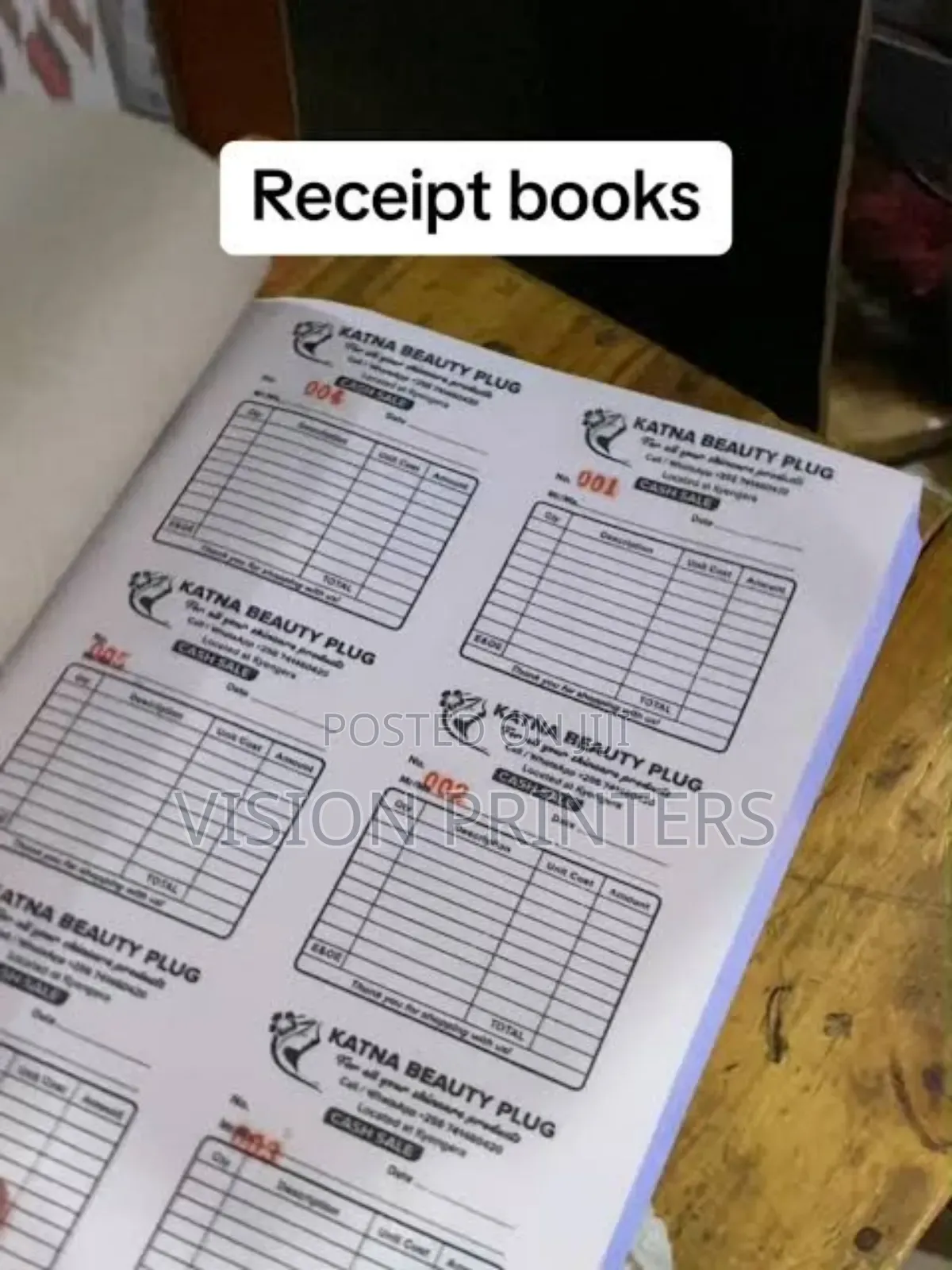 Receipts Books, Invoice Delivery Books,