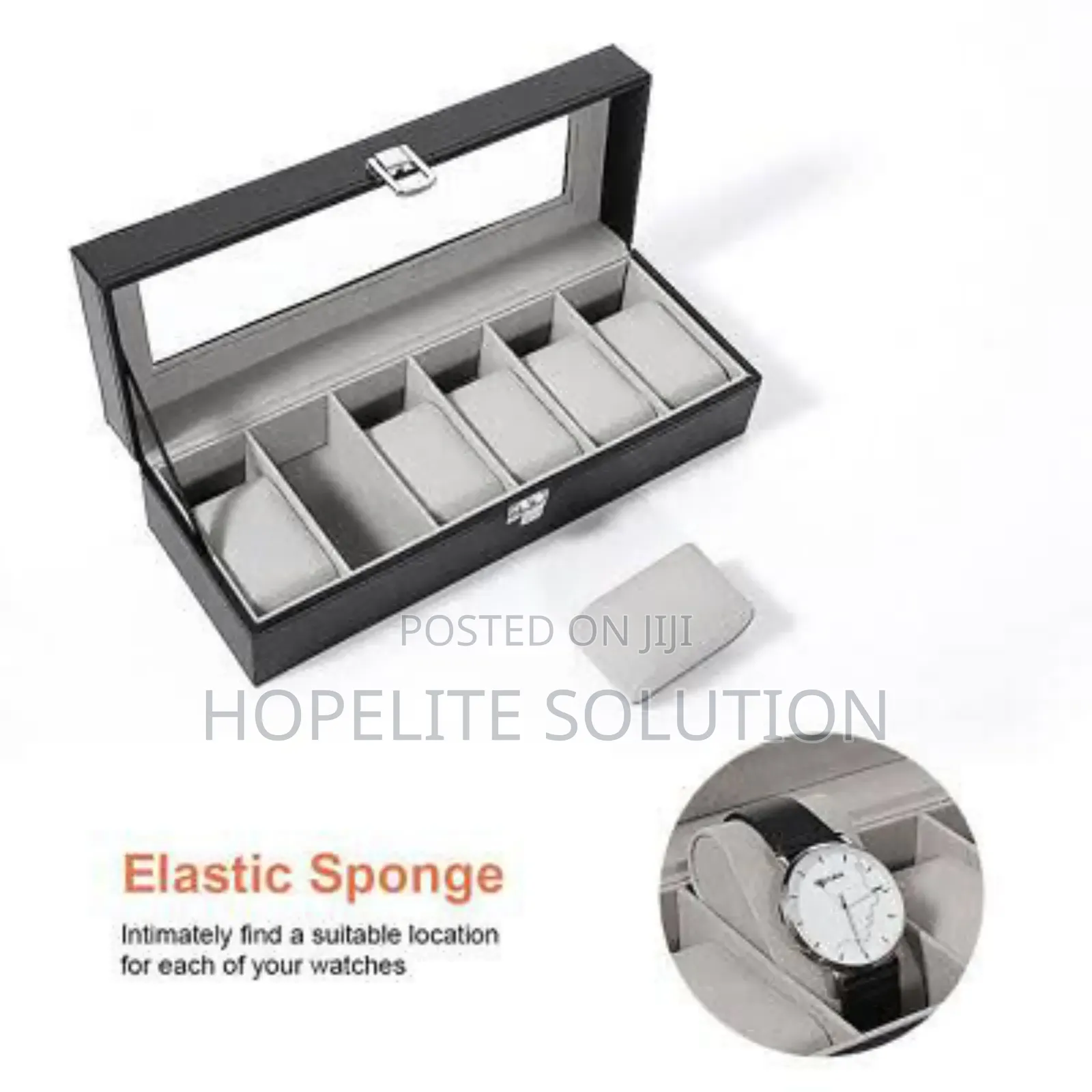 Soft Leather 6 Watch Box Organizer