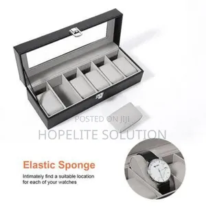 Soft Leather 6 Watch Box Organizer