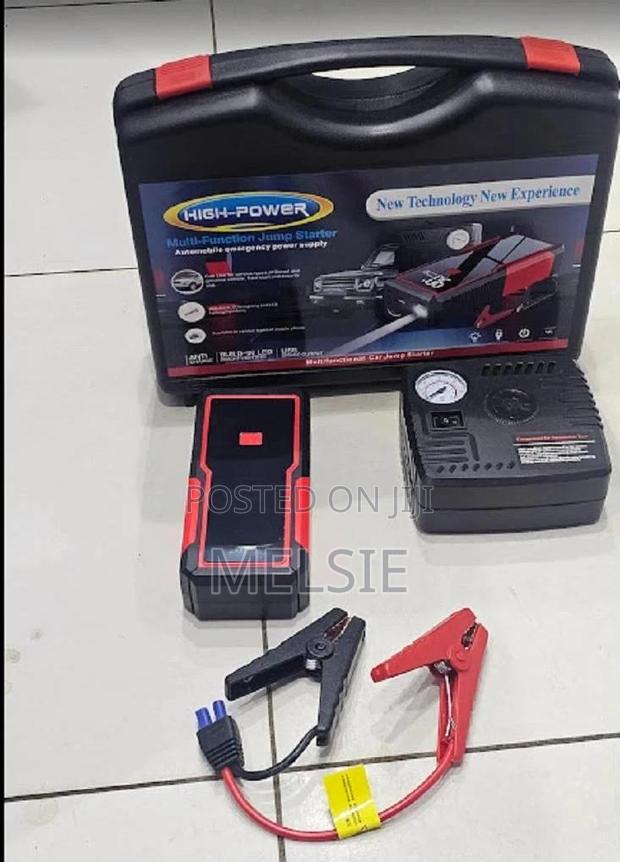 Car Jump Starter Kit and Air Compressor Built-in Led Flashlight - main view