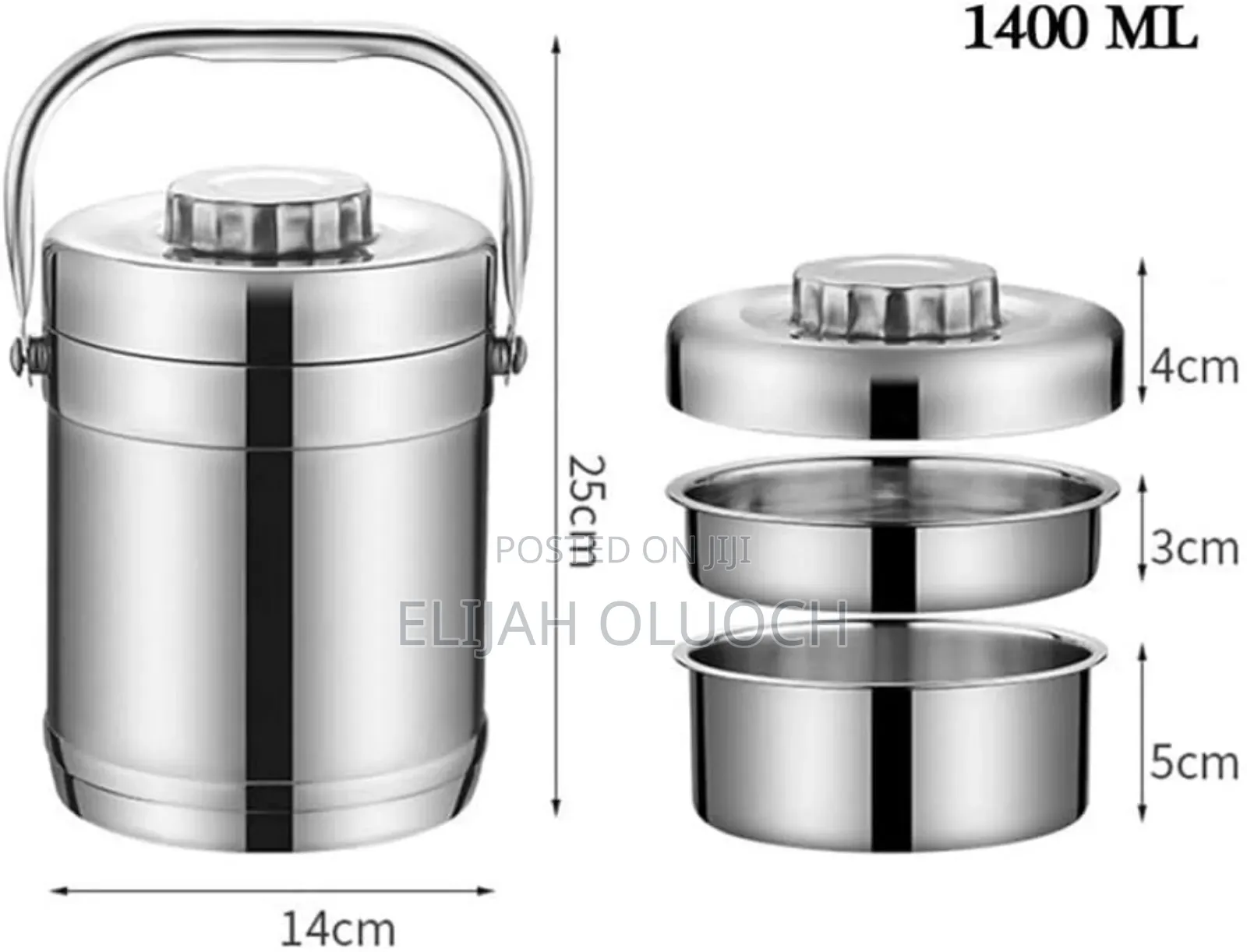 1.4l Stainless Steel 3in1 Food Flask Lunchbox